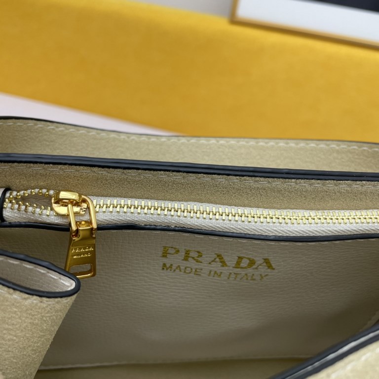 New Prada Flap Shoulder Crossbody Bag, Model 2103, Configured with Two Shoulder Straps, 2020 Summer New Fashion Women's Bag Shoulder Bag Striped Shoulder Leather Handbag,  3  Compartments [Strong] Size 27-17-10cm