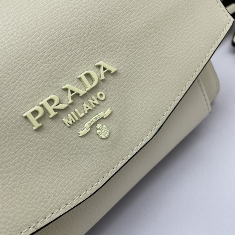 New Prada Flap Shoulder Crossbody Bag, Model 2103, Configured with Two Shoulder Straps, 2020 Summer New Fashion Women's Bag Shoulder Bag Striped Shoulder Leather Handbag,  3  Compartments [Strong] Size 27-17-10cm