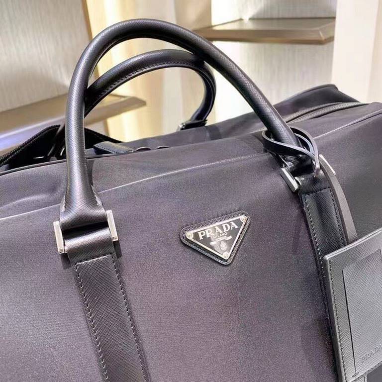 Model007PRADA-Prada latest travel bag  handbag   original quality counter synchronization using imported waterproof fabric with cowhide feel awesome can be shoulder can be handheld configuration code   on the body effect