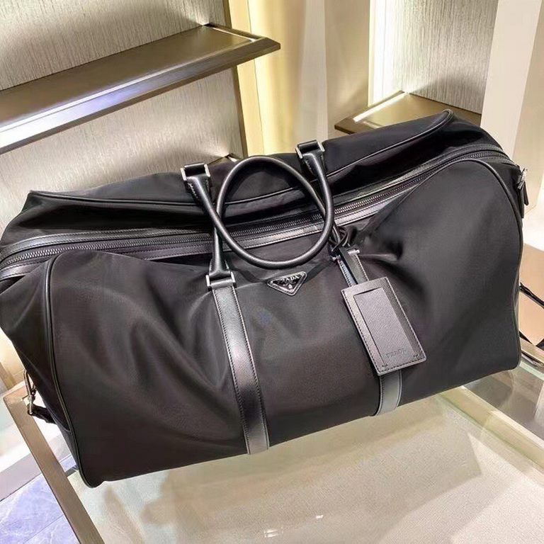 Model007PRADA-Prada latest travel bag  handbag   original quality counter synchronization using imported waterproof fabric with cowhide feel awesome can be shoulder can be handheld configuration code   on the body effect