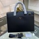 PRADA   Prada new men's stereotypical briefcase, made of imported first layer stereotypical cowhide leather, with top hardware, with a combination lock, in the briefcase series is really the best. Businessmen and trendse