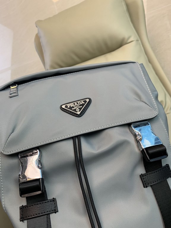 Top counter rat ruthless goods 2023 latest style Prada counter nylon cloth with imported original leather backpack fire models a large number of shipments to pull, clamoring counter goods   top original single goods   pa