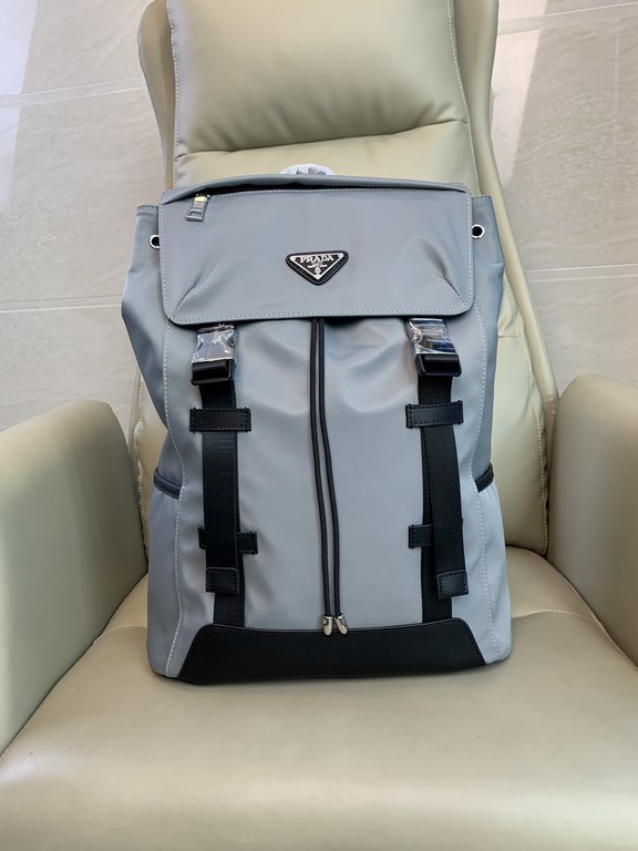 Top counter rat ruthless goods 2023 latest style Prada counter nylon cloth with imported original leather backpack fire models a large number of shipments to pull, clamoring counter goods   top original single goods   pa