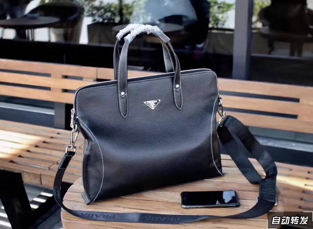 Exclusive  [Original Goods] Prada Tote Crossbody BagModel 33161Size 39-28-7Counter new    Heavy hit replica   original leather replica   leather super soft   oversized capacity   customized counter original hardware  smo