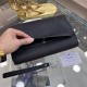 PRADA Prada New Clutch Bag Made of imported cowhide leather with button lock, top polished stainless steel finish metal fittings , front exterior triangular enamel logo, simple and generous style business Successful men'