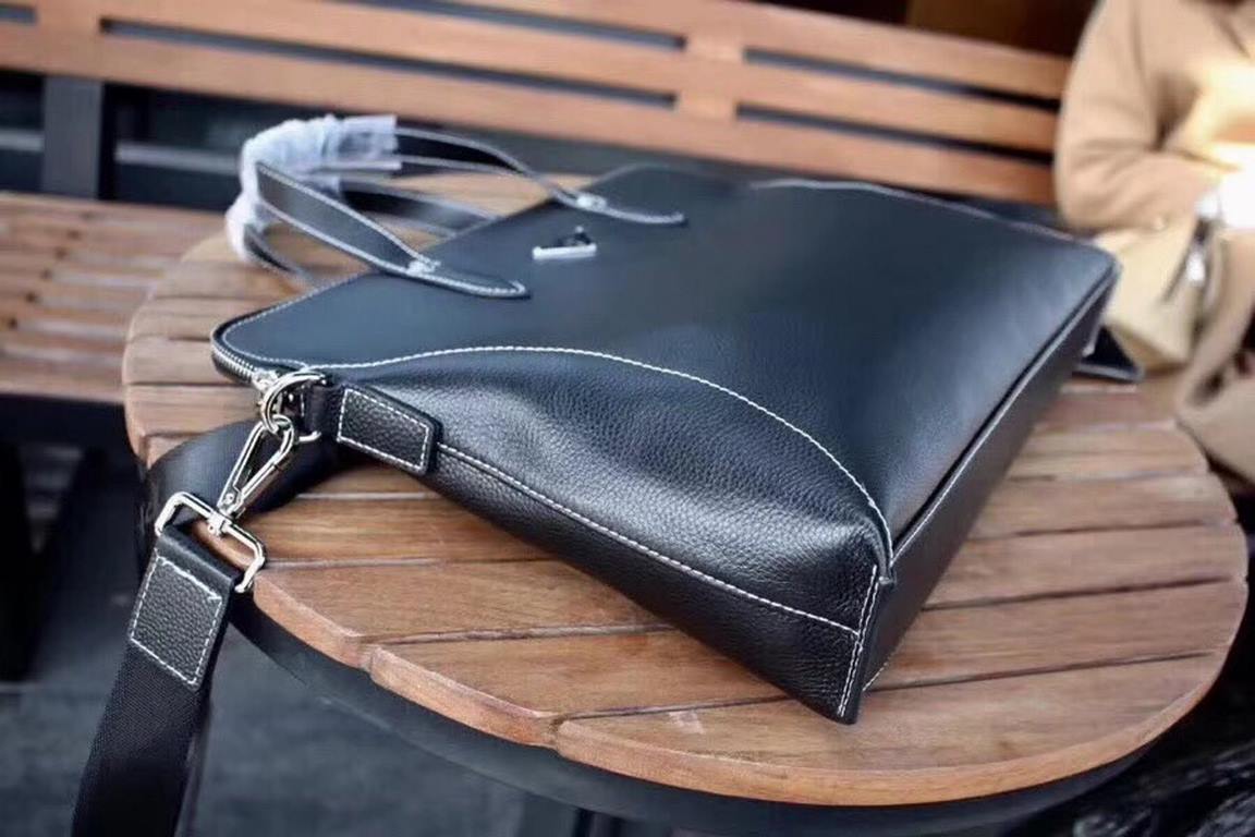 Exclusive  [Original Goods] Prada Tote Crossbody BagModel 33161Size 39-28-7Counter new    Heavy hit replica   original leather replica   leather super soft   oversized capacity   customized counter original hardware  smo