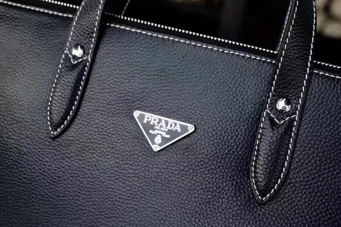 Exclusive  [Original Goods] Prada Tote Crossbody BagModel 33161Size 39-28-7Counter new    Heavy hit replica   original leather replica   leather super soft   oversized capacity   customized counter original hardware  smo