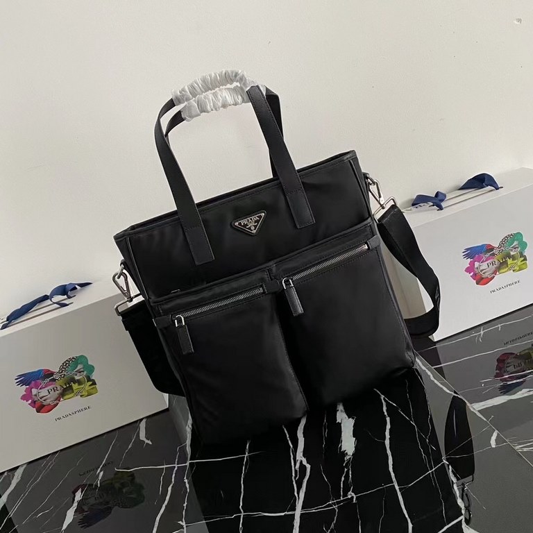 P's new men's bag, 2VG860, top quality goods, using into the parachute fabric, top hardware, compartment layer much, men's must-have, L34xH34.5cmX7cm,...