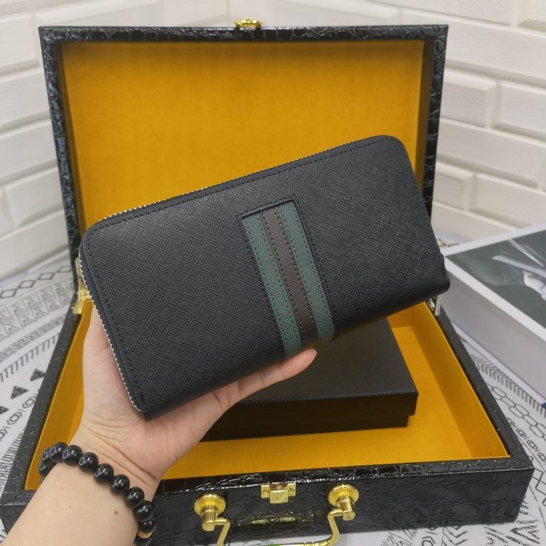 () [Original] Prada  [Model] 666097 small wallet [Size] 19-10-2.5cm [Color] black high-end quality (original authentic) [Material] Prada counter purchases classic  original imported   cowhide  authentic imports of YKK lo