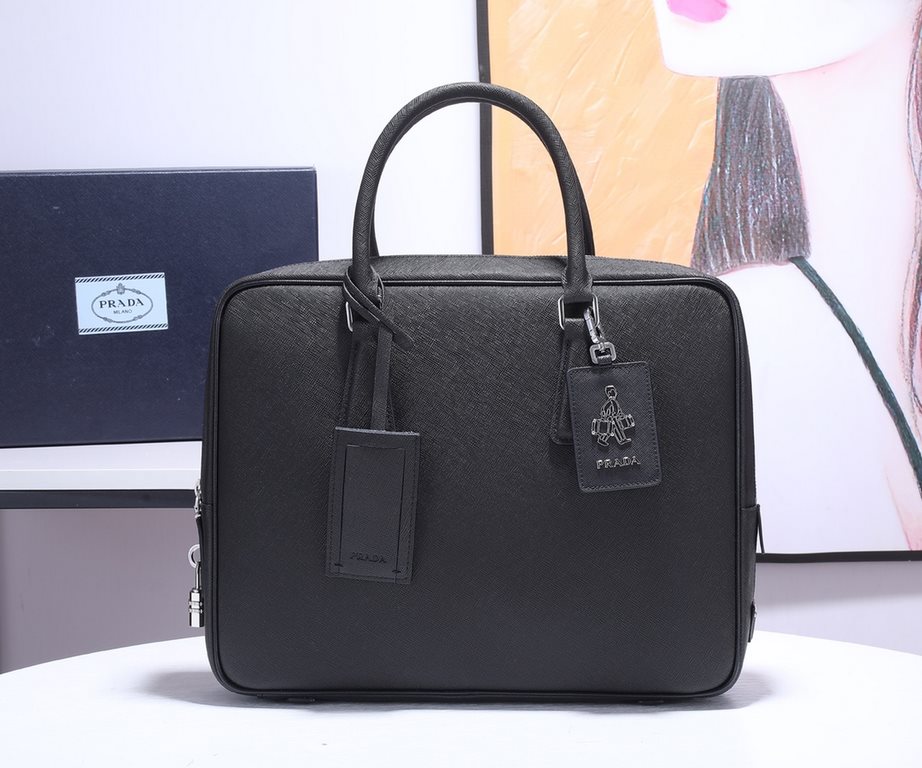 PRADA latest explosive models   Model P8018 [ counter private goods men's briefcase            ] original private goods quality! European original factory special cross grain cowhide ! The original hardware LOGO!   work 