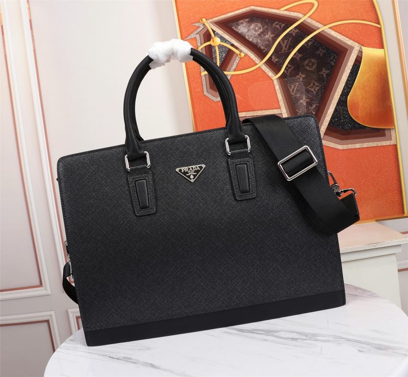 Top quality original single】2022 newest model Prada combination lock briefcase European original imported cowhide sketching iconic lines, using imported equipment, fashionable trend, counter quality, more front zipper po