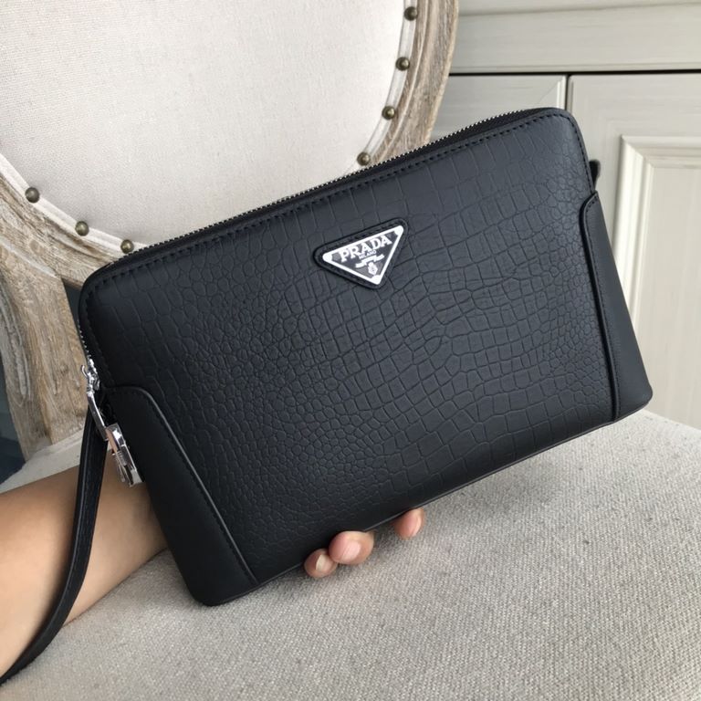 Top counter rat ruthless goods 2022 latest style Prada Men's Combination Lock Clutch Bag fire models a large number of shipments to pull, clamoring counter goods   top original single goods   paper talking about bragging