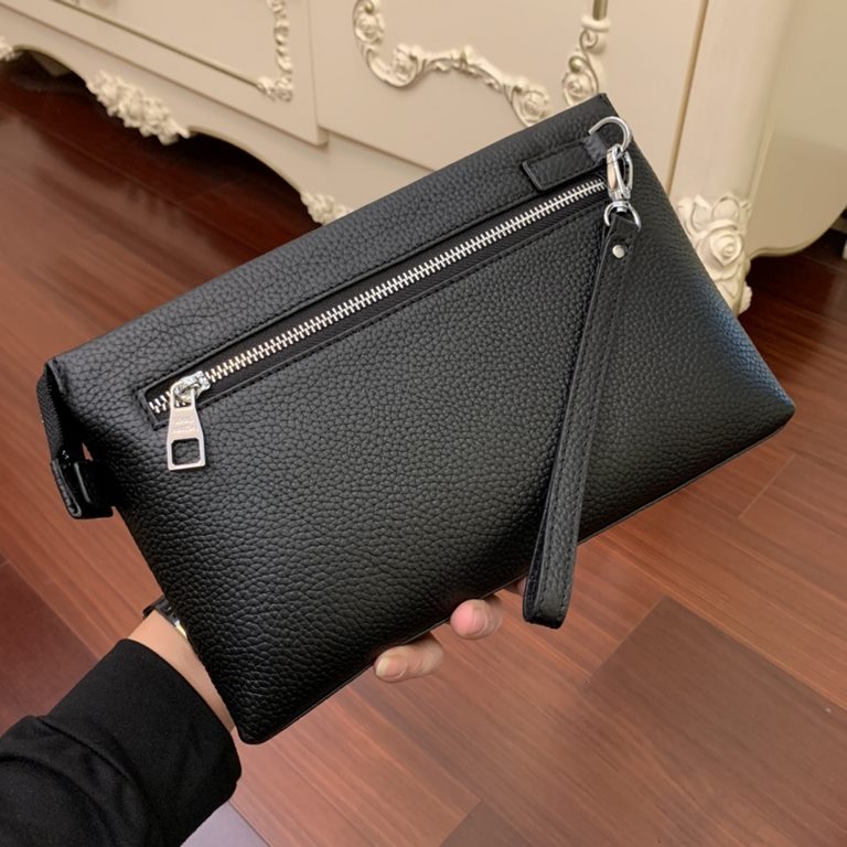 With box Prada presents   Luxury   Men's Clutch, Platinum in Selected Leather - High-grade Imported Cowhide, Imported Cowhide Lining Design   Uniform alignment [Bolt] Extra-large internal space   Unique design [Bolt] Fas