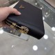 PRADA Prada New Clutch Bag Made of imported cross grain cowhide leather, top polished stainless steel finish metal accessories, front exterior triangular enamel logo, double pull double lock design is more practical and 