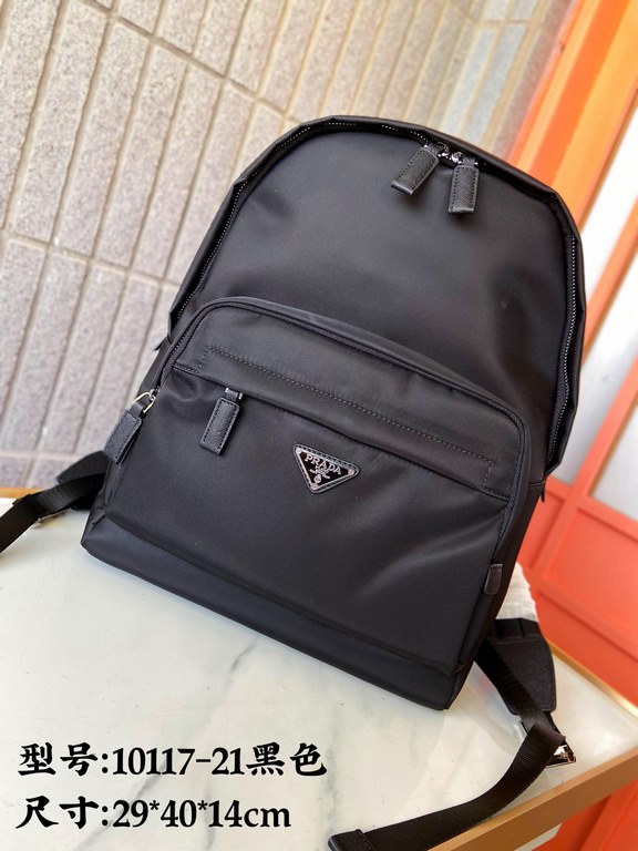 10117-21 Prada Prada Re-Nylon Nylon Shoulder Bag   Backpack Unisex Original  Waterproof fabric material Electroplated hardware High-end goods  With small ticketSpecification294014