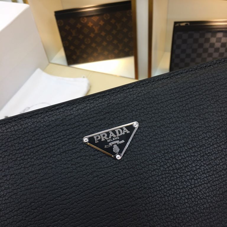 The original official network model 66590-4 original single goods [love] Prada original single authentic new counter with the same high-end men's casual clutch   workmanship super refined and elegant. With imported raw m