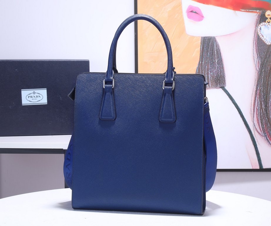 Batch [brand name] PRADA  Prada [product specifications] W31.5XH33.5XD7cm [product material] the original cross grain  original hardware  top handmade [classic color] gram color. Blue [Product Model] 2VE367