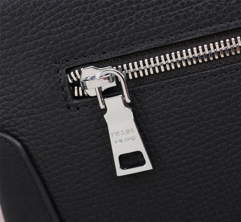 [Top original single quality] 2022 the latest models of combination lock Prada double zipper handbag Europe's original imported cowhide sketched iconic lines, using imported equipment production, fashion trend, counter q