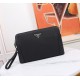 [Top original single quality] 2022 the latest models of combination lock Prada double zipper handbag Europe's original imported cowhide sketched iconic lines, using imported equipment production, fashion trend, counter q