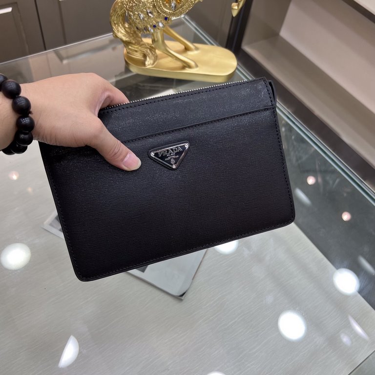 New - Clutch bag   [PRADA Prada] the most trendy and hottest models Imported cross grain cowhide, first-class feel   workmanship is very exquisite   show fashion and trend, presenting an unintentional fashionable style h