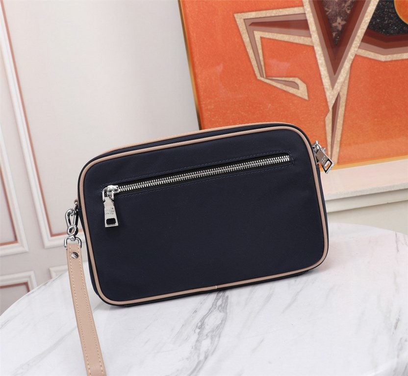 [Top original single quality] 2022 latest models Prada Dora clutch bag European original imported Prada special cloth outlined cross grain pattern iconic lines, using imported equipment production, fashion trend, counter