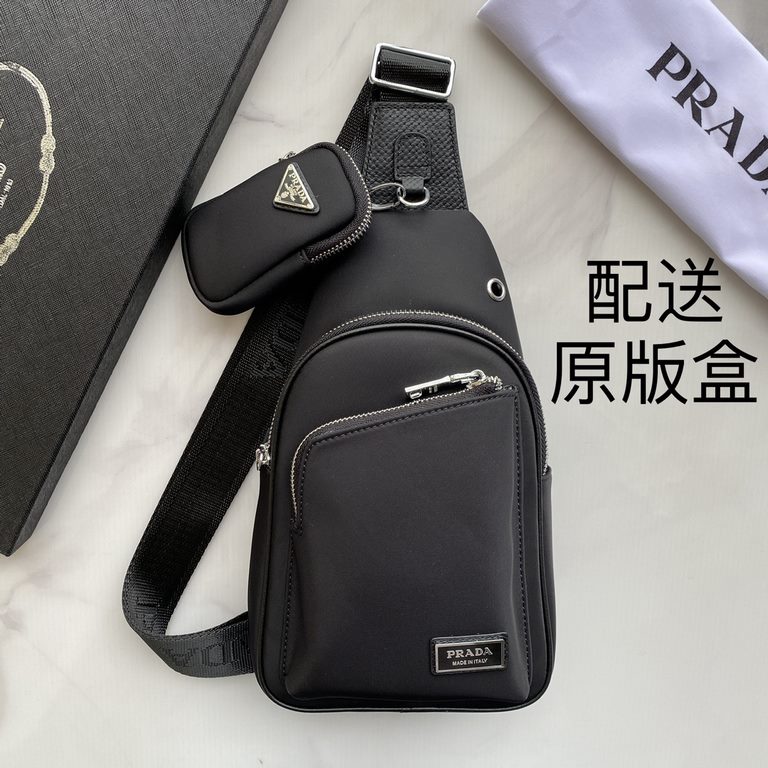 Prada's newest style, men's chest bag   original single quality Made of imported nylon cloth lightweight, comfortable, smooth texture, delicate feel Noble hardware Low-profile luxury connotation Fashion casual handsome C