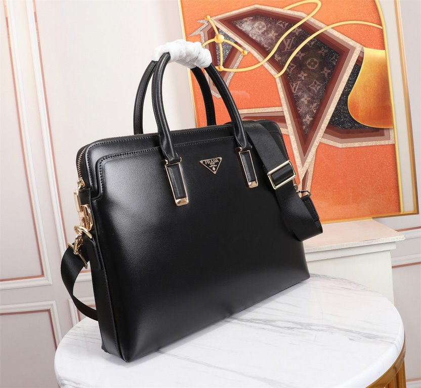 Top quality original single】2022 newest model Prada combination lock briefcase European original imported cowhide sketching iconic lines, using imported equipment, fashionable trend, counter quality, more front zipper po