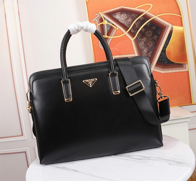 Top quality original single】2022 newest model Prada combination lock briefcase European original imported cowhide sketching iconic lines, using imported equipment, fashionable trend, counter quality, more front zipper po