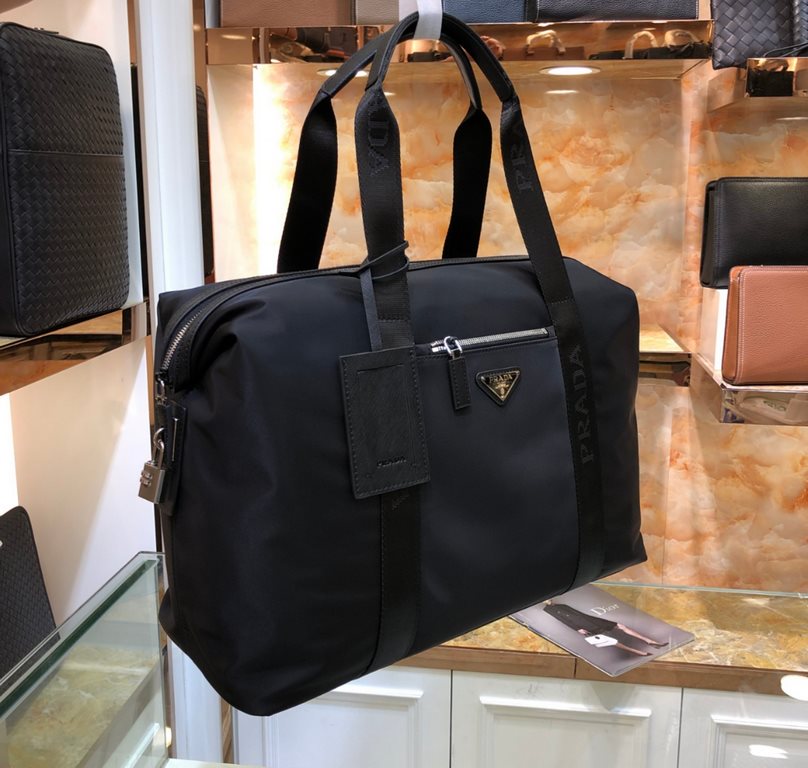 Model 18025PRADA-Prada latest travel bag  handbag   original quality counter synchronization using imported waterproof fabric with cowhide feel awesome can be shoulder can be handheld configuration code   on the body eff