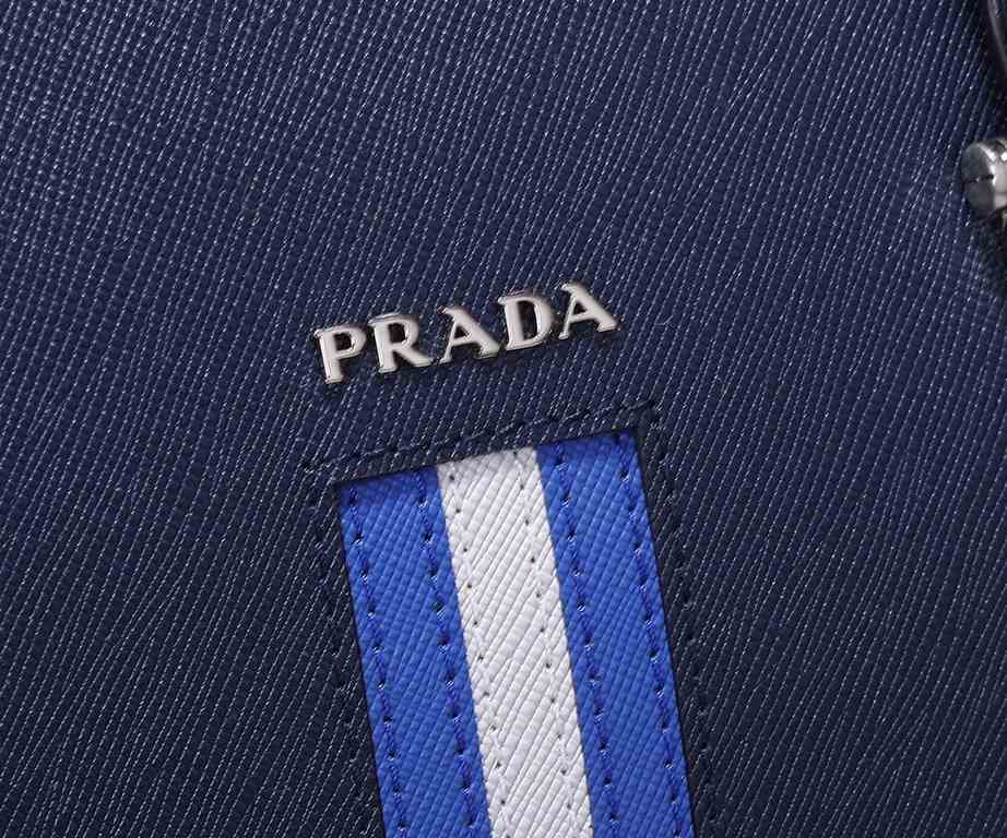 PRADA latest explosive models   original leather model 81189-3 (double zipper) [ counter private men's briefcase      ] the original private quality! European original factory special cross grain cowhide ! The original h