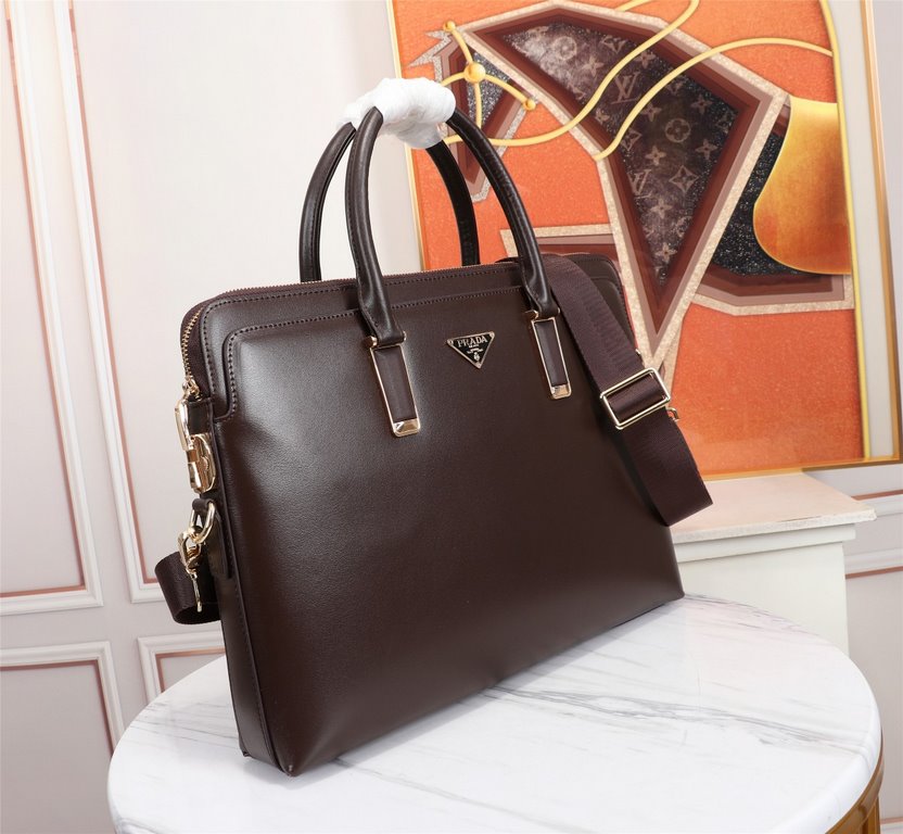 Top quality original single】2022 newest model Prada combination lock briefcase European original imported cowhide sketching iconic lines, using imported equipment, fashionable trend, counter quality, more front zipper po