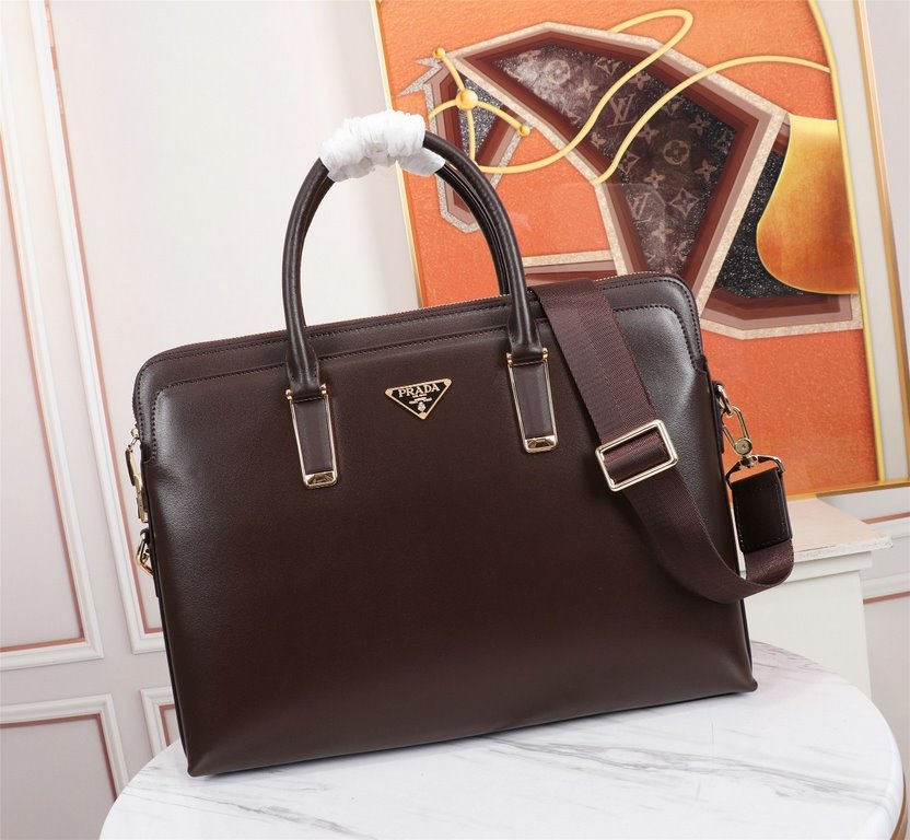 Top quality original single】2022 newest model Prada combination lock briefcase European original imported cowhide sketching iconic lines, using imported equipment, fashionable trend, counter quality, more front zipper po