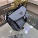 PRADA Prada new shoulder bag is shipped, fashionable style, high end gas! Made of first layer imported cross grain leather cow with waterproof nylon cloth, original hardware A must-have product for home travel  Model 951