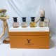 Original qualityLV Perfume Medium Sample 30ml 4-piece yellow box! 430ml with nozzle. Contains Rose in the Wind, Dependence, Breaking Dawn, Peak.