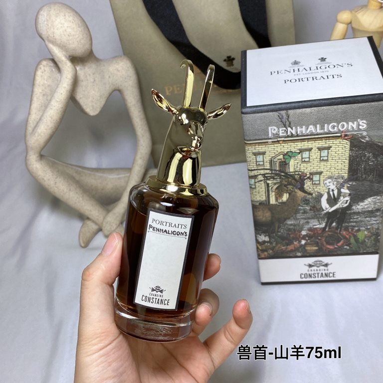 Original quality Fickle Constance (Goat)Penhaligon'sPenhaligon's Perfumes Beast Head Collection - Goat Perfume 75mlTop Note Sweet Pepper CardamomMiddle Note Caramel SaltBase note Kashmiri Wood Tobacco VanillaAroma WoodyA