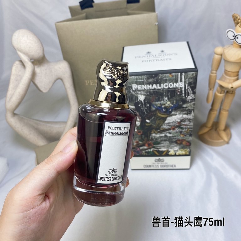 Original quality Duchess of Dorothea (Owl)Penhaligon'sPenhaligon's Perfumes Beast Head Collection - Owl Perfume 75mltop note lemon ginger cinnamonMiddle note beeswax happy sage maté teaBase note Kashmir wood vanilla whit