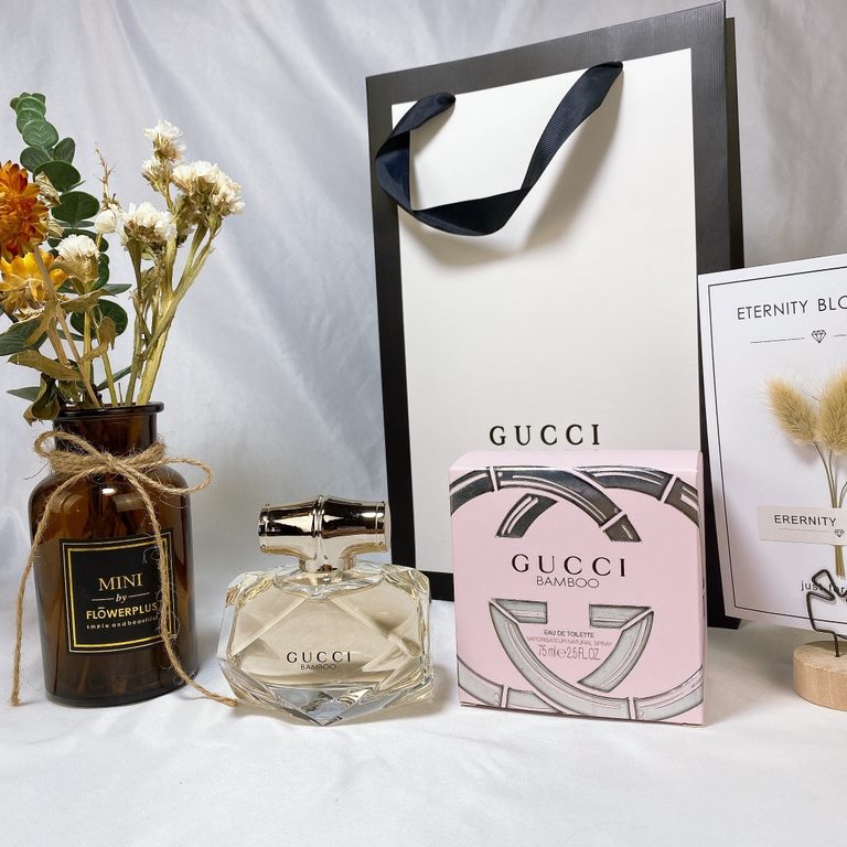 GUCCI BAMBOO Gucci Bamboo Charm EDT Bamboo Bamboo for Women 75MLFragrance FloralTop notes Bergamot, Orange, Pear, Orange BlossomMiddle Note Lily, Ylang Ylang, JasmineBase Ambergris Sandalwood Vanilla Musk