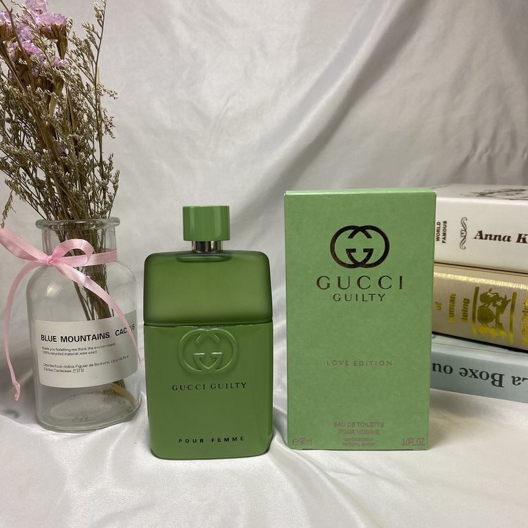 Original qualityGucciGucci Sin Love 2020 Valentine's Day Limited Edition Couple's Perfume LOVE EDITION Grass Green for Men 90mlThe men's fragrance adopts the grass green bottle, belongs to the spicy aroma typeTop notes k