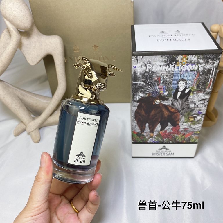 Original quality Blazing Mr. Sam (Bull)Penhaligon'sPenhaligon's Perfumes Head of the Beast Collection - Bull 75mlTop note Cardamom CinnamonMiddle note cumin saffron pepperBase note Vanilla Patchouli Cedar TobaccoNotes Wo