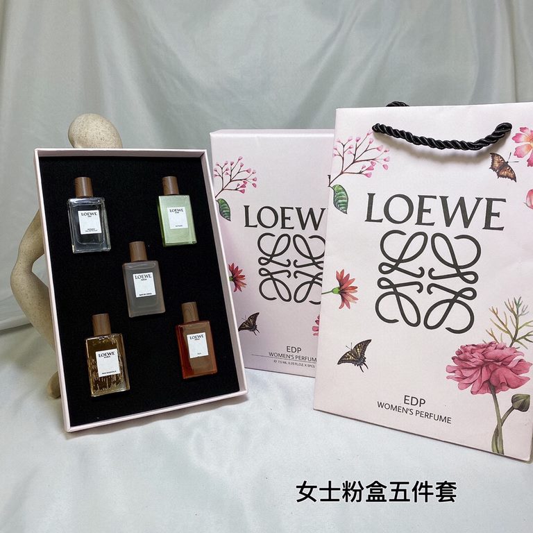 Original quality Loewe Perfume Sample 7.5ml Set of 5! White box flavor Classic Men, Unsung Hero, Black Ballad EDP, Seventh Movement, Energetic Men, Pink box flavor Classic Women, Miracle Skylight, Coral Sea, Solo Manifes