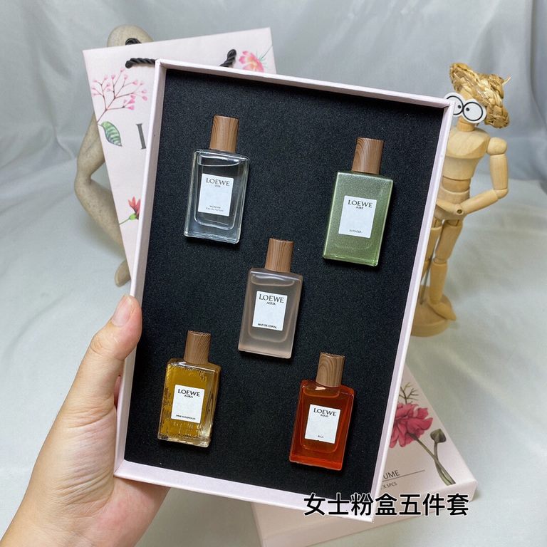 Original quality Loewe Perfume Sample 7.5ml Set of 5! White box flavor Classic Men, Unsung Hero, Black Ballad EDP, Seventh Movement, Energetic Men, Pink box flavor Classic Women, Miracle Skylight, Coral Sea, Solo Manifes