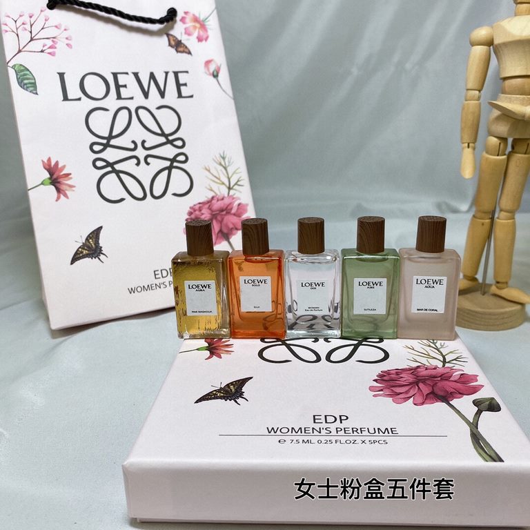 Original quality Loewe Perfume Sample 7.5ml Set of 5! White box flavor Classic Men, Unsung Hero, Black Ballad EDP, Seventh Movement, Energetic Men, Pink box flavor Classic Women, Miracle Skylight, Coral Sea, Solo Manifes