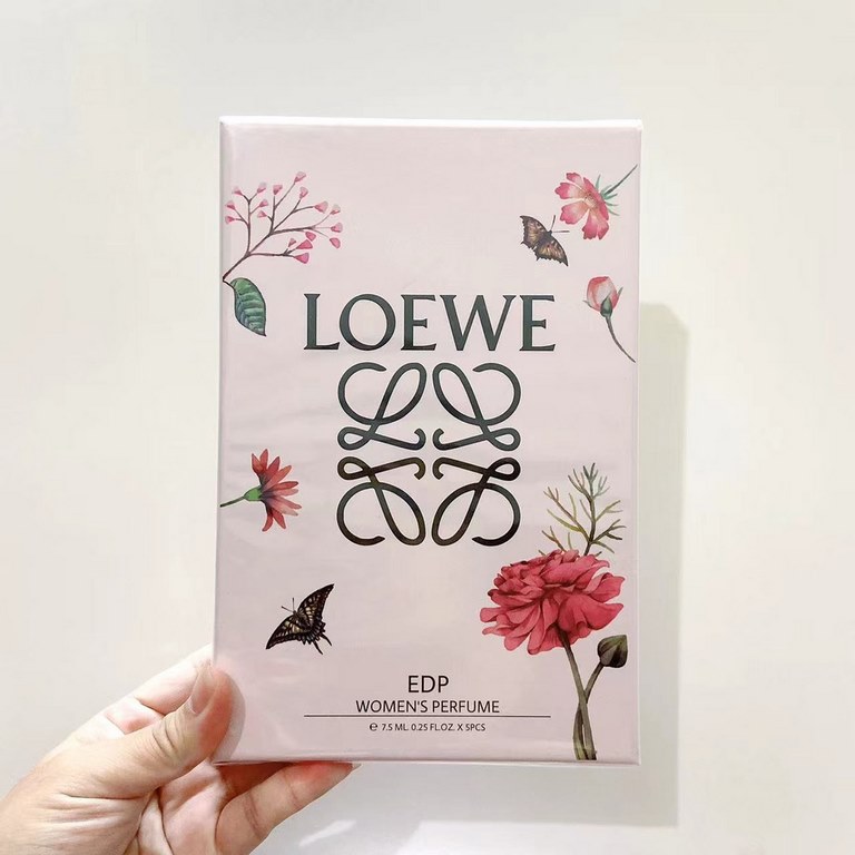 Original quality(Loewe Perfume Sample 5 Pieces Pink Box)  5×7.5ml, Pink Box Flavor Classic Lady, Miracle Skylight, Coral Sea, Solo Manifesto, Muse of Light.