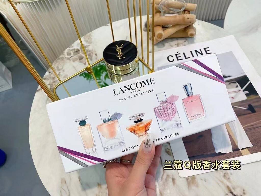 Original quality         Lancme Sample Perfume Set of 5Lancme Best Fragrance CompactLancme best fragrance box for gender femalePerfume Category Eau de ToiletteSpecifications 5  5 mlLancme was born in France in 1935, is a