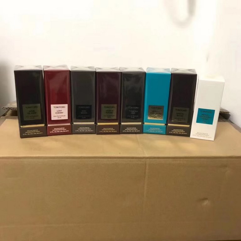 Original quality 50mlCounter version of Tom Ford TF perfume square bottle series, a total of 19 square bottles   Lost Cherry, Snow Reflects Light, Thorn Rose, Ebony, Absolute Drunken Acacia, Fabulous, Amalfi Citrus, Blac