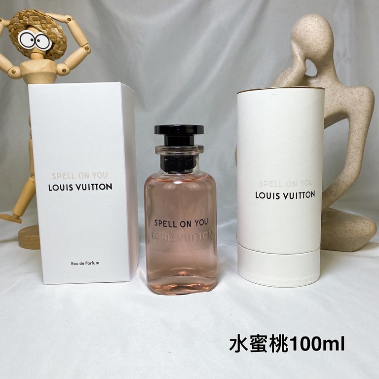 Original quality LV perfume 100ml! Flavor transparent bottle rose peach.