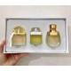 (Coquille Piggy Bag Perfume 3-Piece Set)  3×30ml Coquille Women's Perfume 3-Piece Set with Love Story Yellow Ribbon Classic Eponymous Flesh Ribbon Piggy Bag