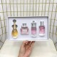 The new Dior perfume sample luxury gift box 4 sets  , contains true me   flowers sweetheart   charm fresh   JOY perfume work is very exquisite perfume gift box  , 1 bottle of 30 ml, with a spray nozzle, it is very conven