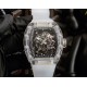 Richard Mille RM35-02, Glass Transparent Series! A work of innovation! All-glass case with the hottest skeletonized design! Japanese automatic Seiko movement, the most accurate movement, with a comfortable and soft rubbe