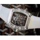 Richard Mille RM35-02, Glass Transparent Series! A work of innovation! All-glass case with the hottest skeletonized design! Japanese automatic Seiko movement, the most accurate movement, with a comfortable and soft rubbe